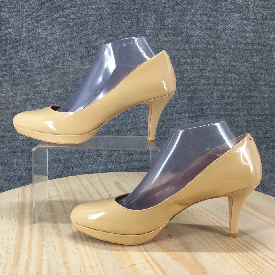 Vince Camuto Shoes Womens 8.5 M Desti Pump Yellow Leather Casual Stiletto Heels - Image 2 of 4