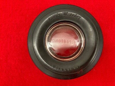 Firestone Tire Ashtray Super Sports Wide Oval Chevy Ford Mopar Vintage 60's