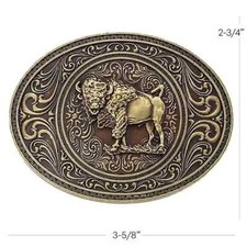 Indian American Style Bison Buffalo Belt Buckle Southwest Style Bronze Finish