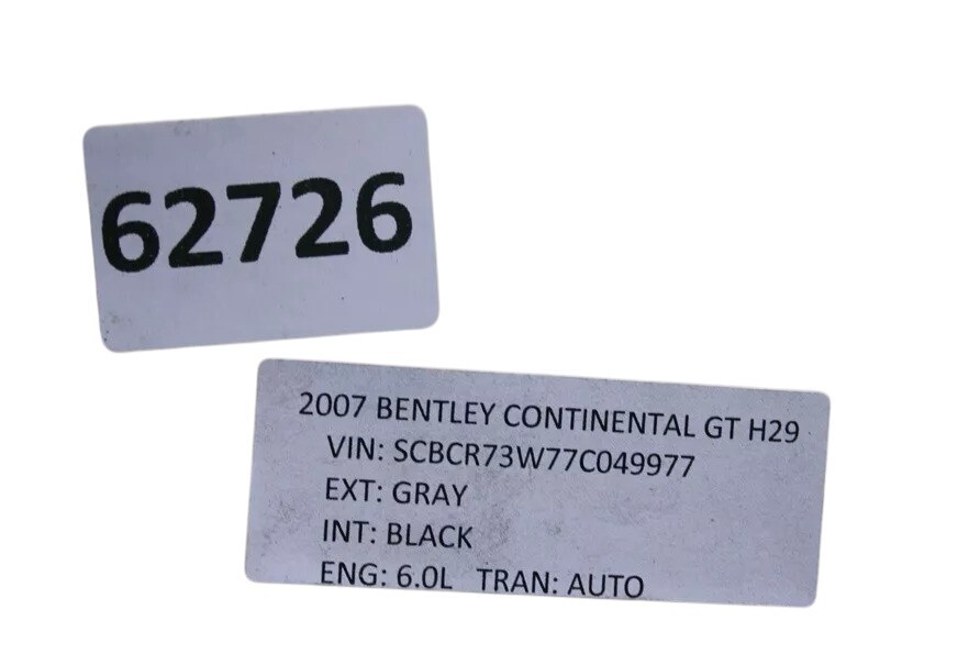 03-18 Bentley Continental GT GTC 6.0L Rear Differential Diff Axle Carrier OEM