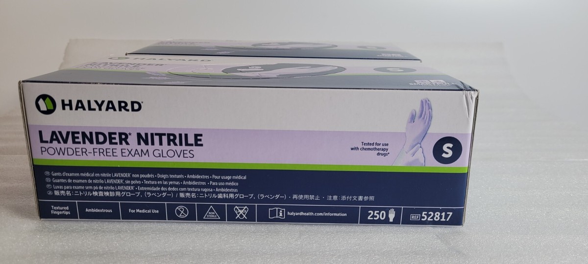 チヨリ　OLV XS CASE OF 2 Halyard Lavender Nitrile Exam Gloves 52817 SMALL 500