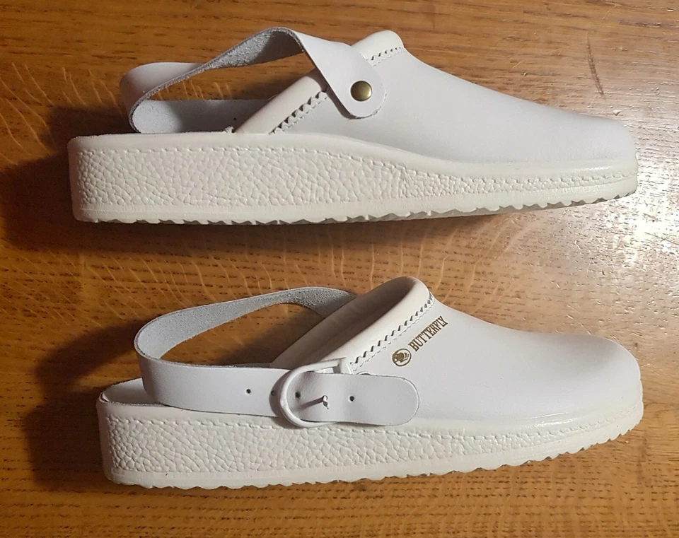 BUTTERFLY SUPERLEGGERA ZOCCOLO CLOGS SANITARIO IN PELLE taglia 35 - Imagen 2 de 3