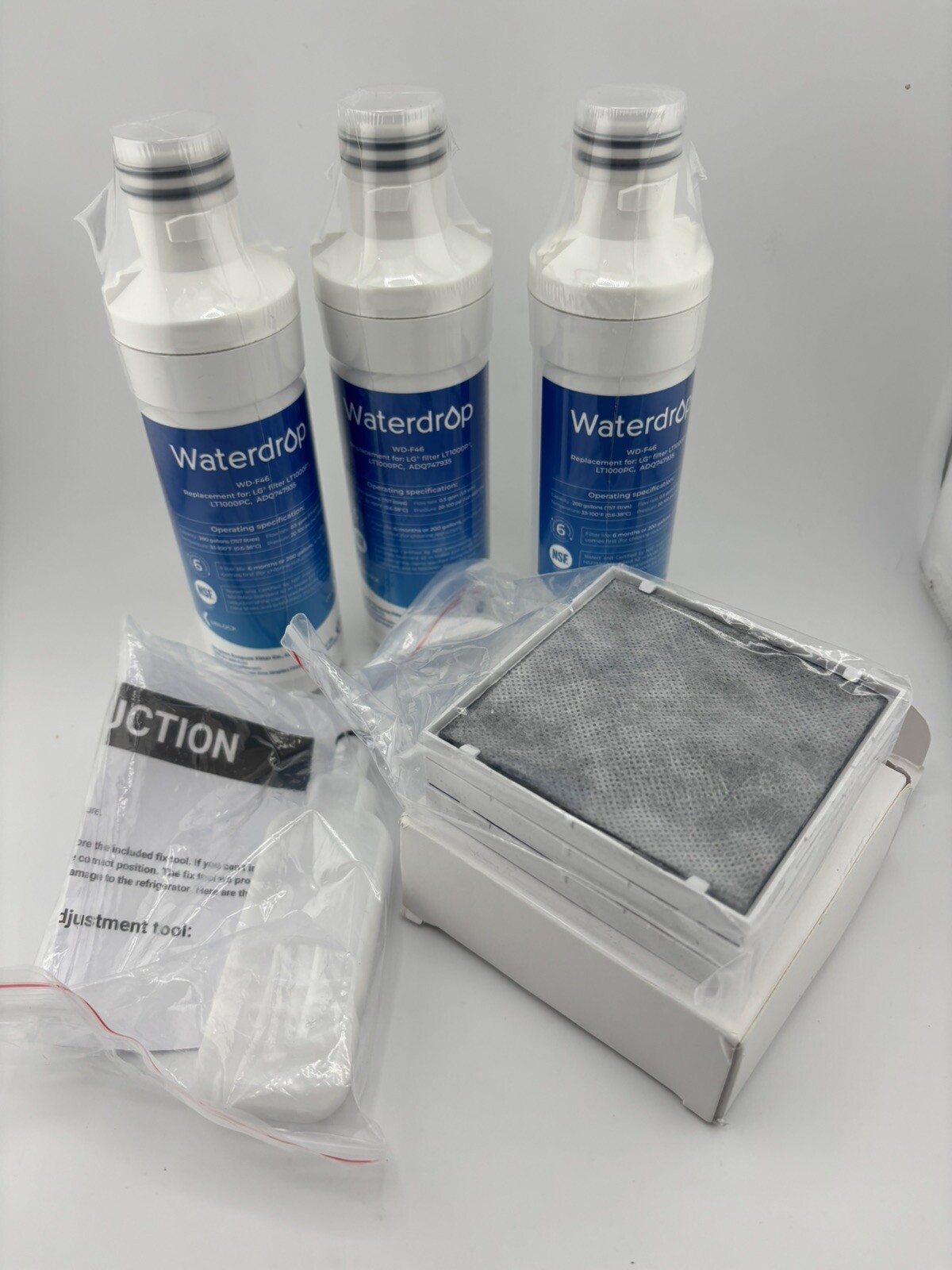Waterdrop Water Filters WD-F46 Replacement For LG Filters - Lot Of 3