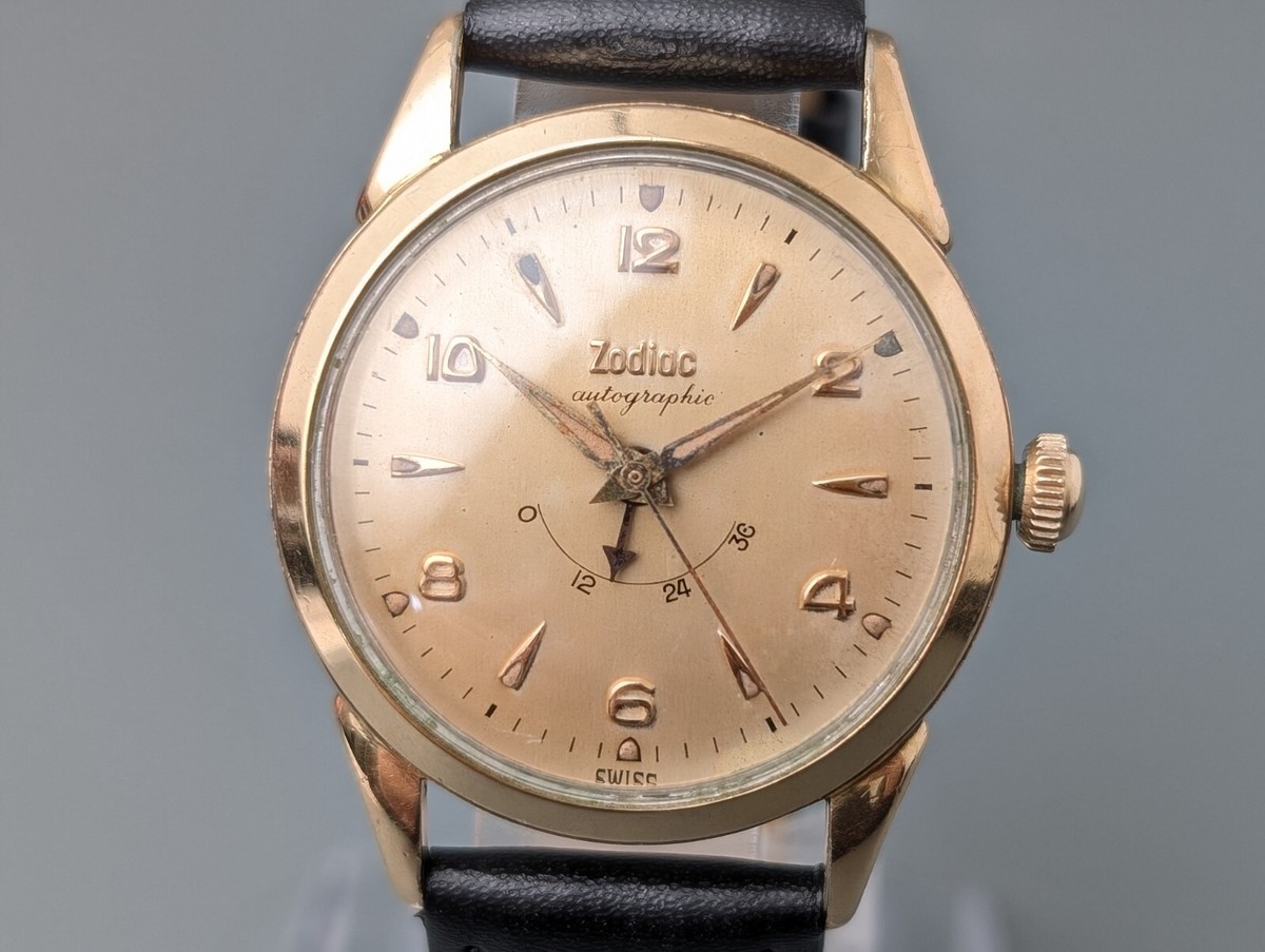 Zodiac 1862 腕時計(クォーツ) 1940's Vintage Zodiac Auto Graphic Hand Winding Men's Watch