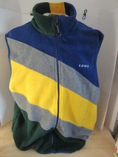 Old Vintage 1990's Izod Fleece Color Block Vest Hong Kong Size Large
