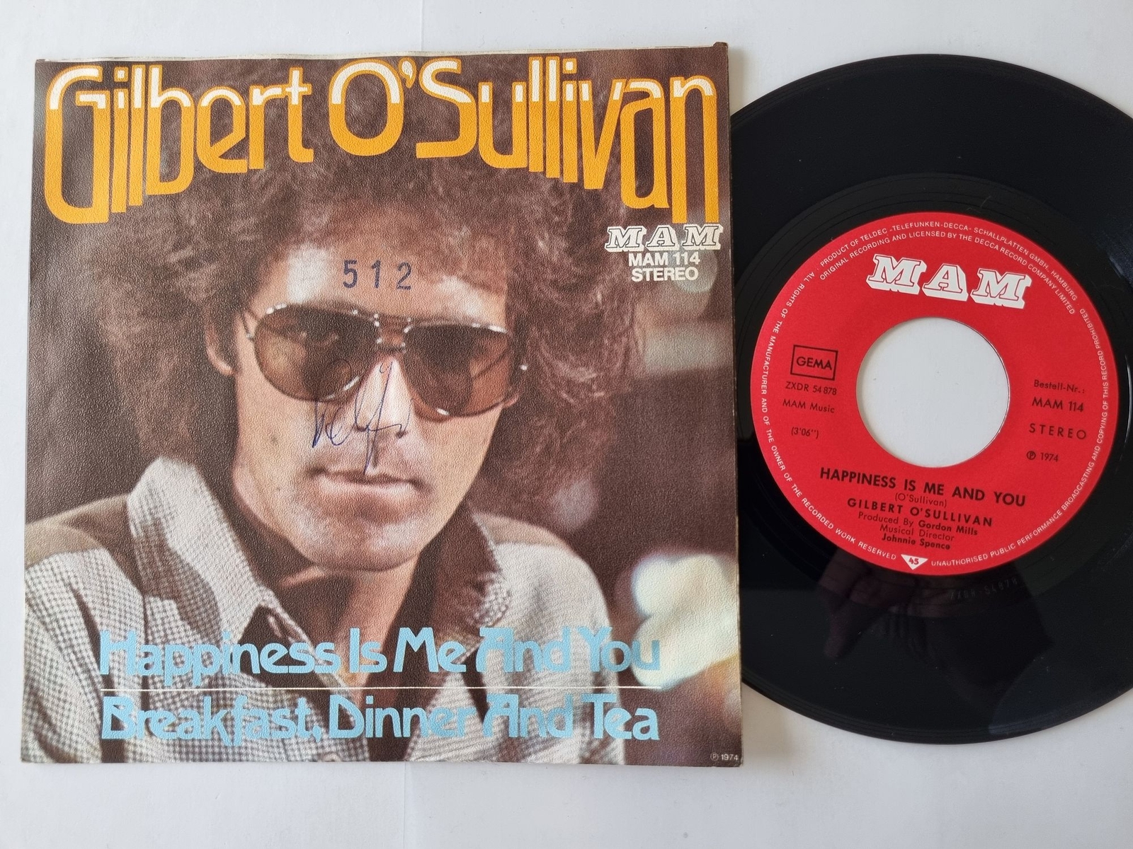 Gilbert O'Sullivan - Happiness is me and you 7'' Vinyl Germany