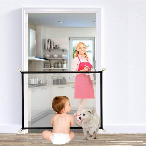 Baby Safety Stair Gate Barrier Retractable 180 * 72cm Indoor Pet Dog Mesh Fence - Picture 8 of 11