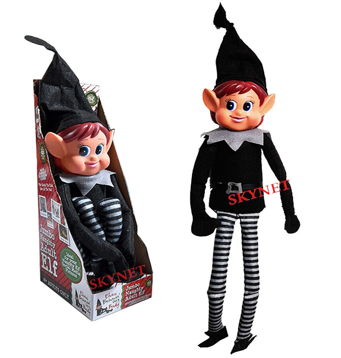 Elves Behavin Badly Jumbo Talla 26" Travieso Adulto Elfo Navidad Festivo - NIÑA