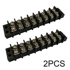 12 30A 12V Junction Block, Bus Bar Terminal in Plated Brass 2pcs