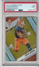 2023 Panini Chronicles Draft Picks Phoenix GOLD Prizm Chase Brown PSA 9 /10 #21