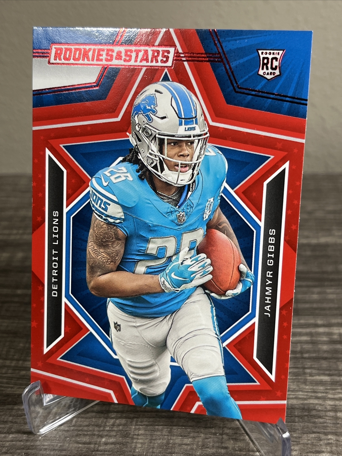 2023 Rookies & Stars RED Jahmyr Gibbs Detroit Lions RC #144