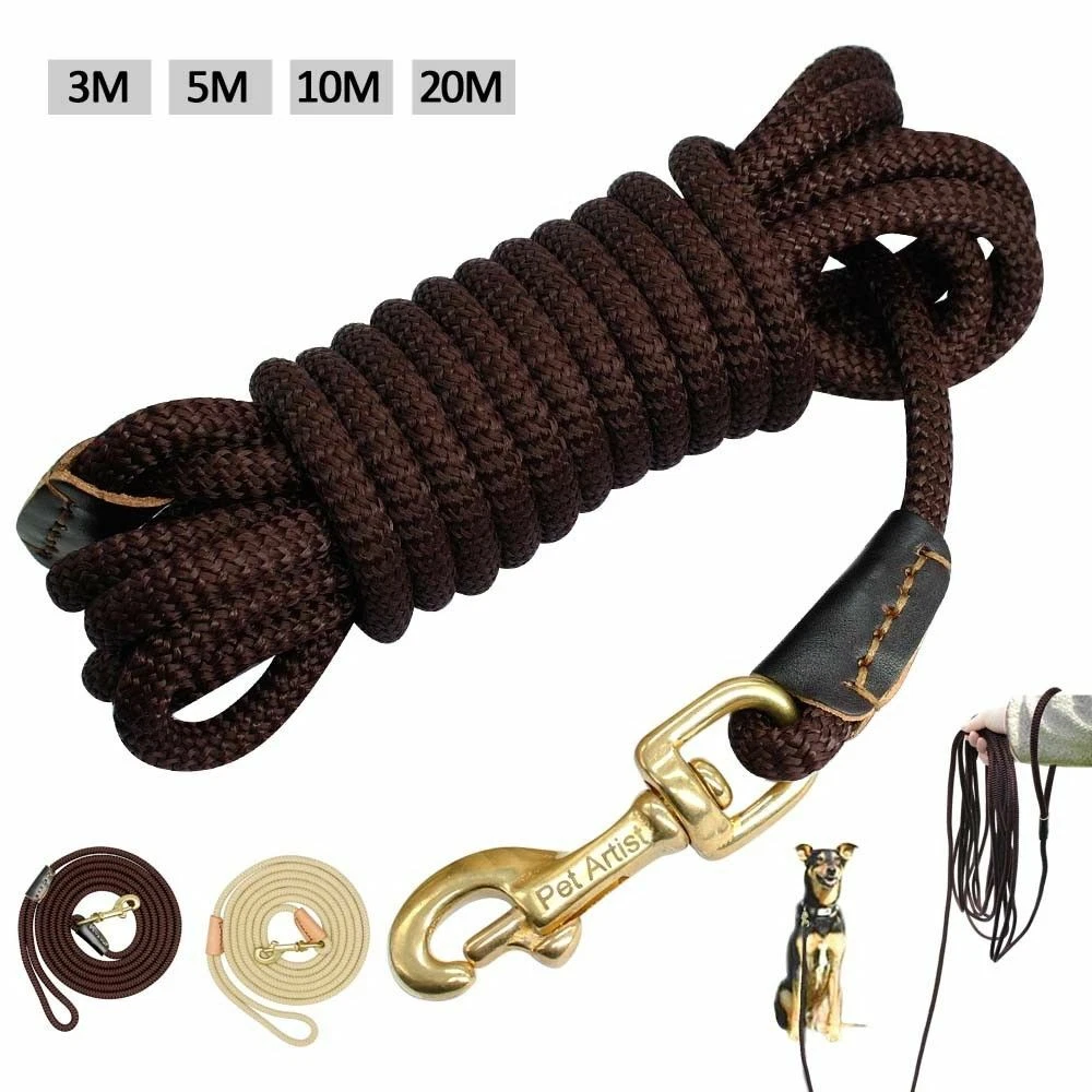 5 10 20M Long Dog Training Lead Long Line Tracking Leash Strong Lunge Nylon Rope