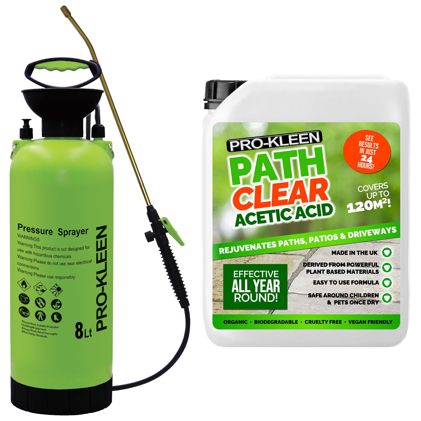 Pro-Kleen (8L) 5L Path Clear 30% Acetic Acid & Pump Sprayer - Image 3