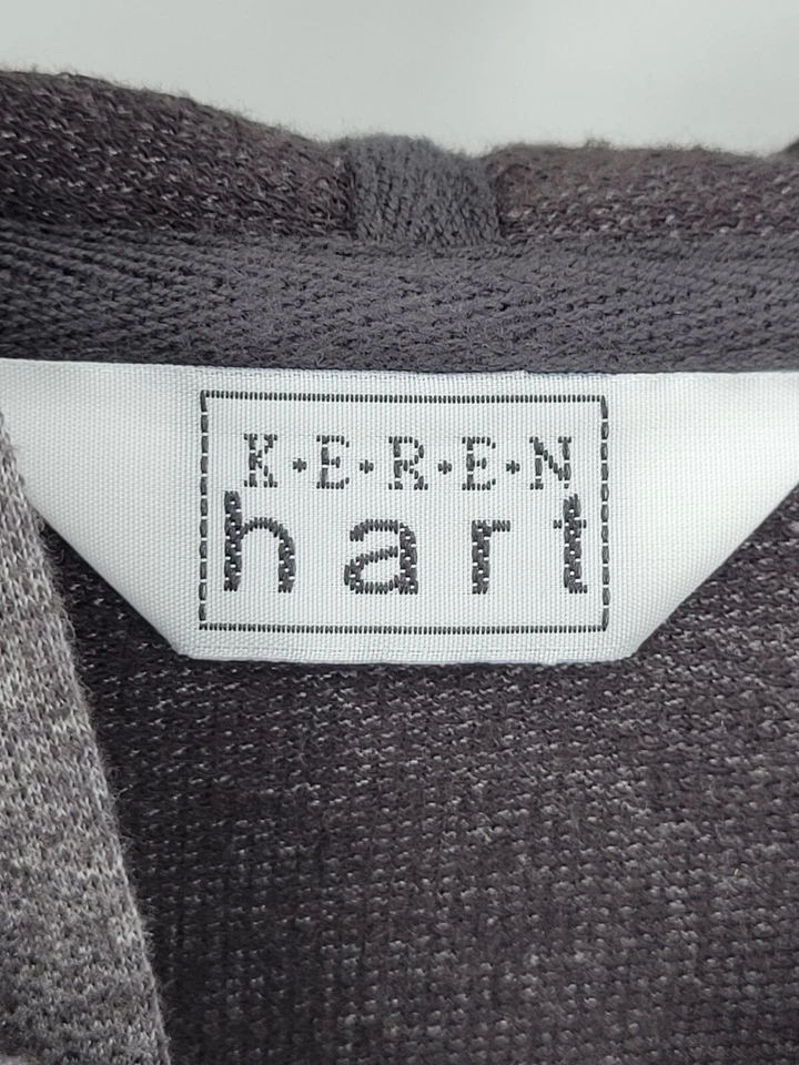 Cárdigan suéter Karen Hart para mujer XL gris con capucha manga en contraste tejido elástico Foto 4 de 4