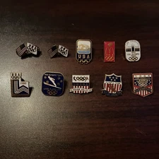 Lot Of 10 Team USA Olympics Lapel Hat Pins