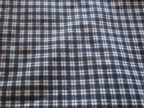 Navy Blue & White Check Plaid Print Cotton Fabric 1 Yard @ 58" Wide! - Picture 2 of 6