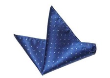 Gascoigne Pocket Square Silk Blue White Polka Dots Men's