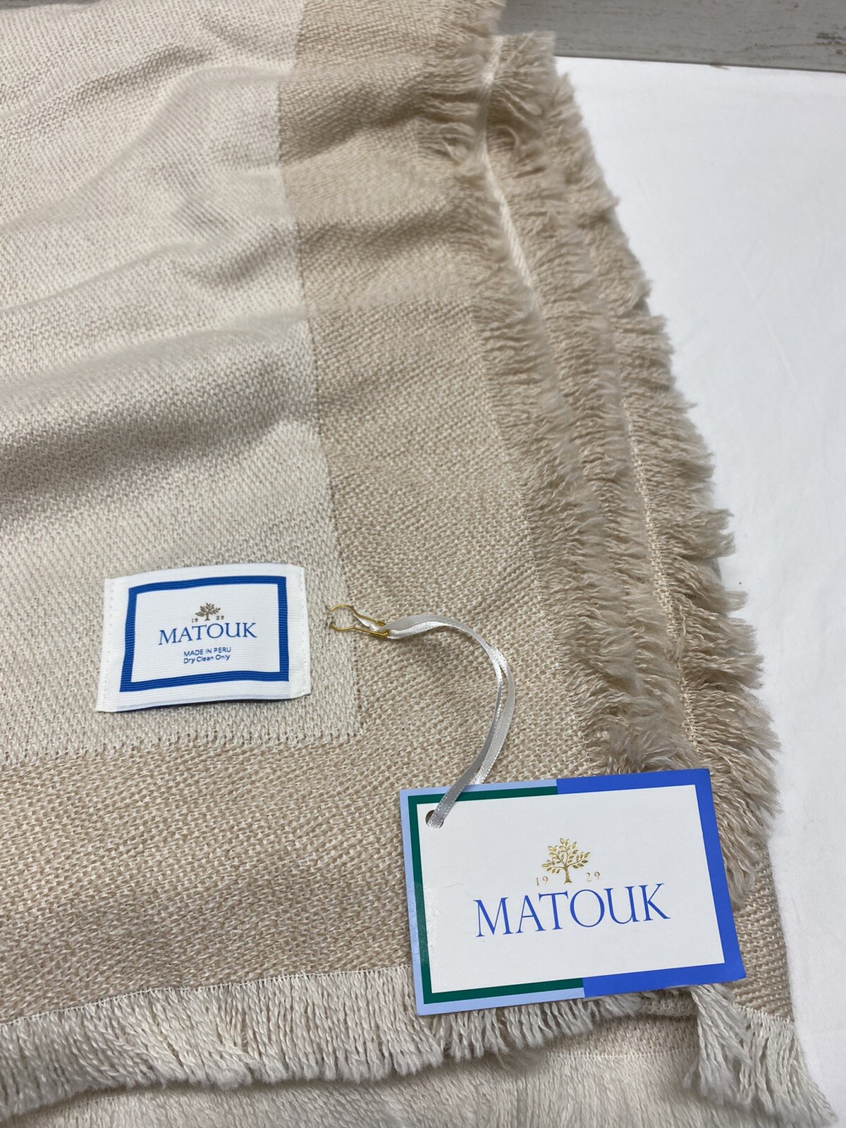 Matouk Suri 100 Alpaca 50" x 70" Throw Champagne New eBay