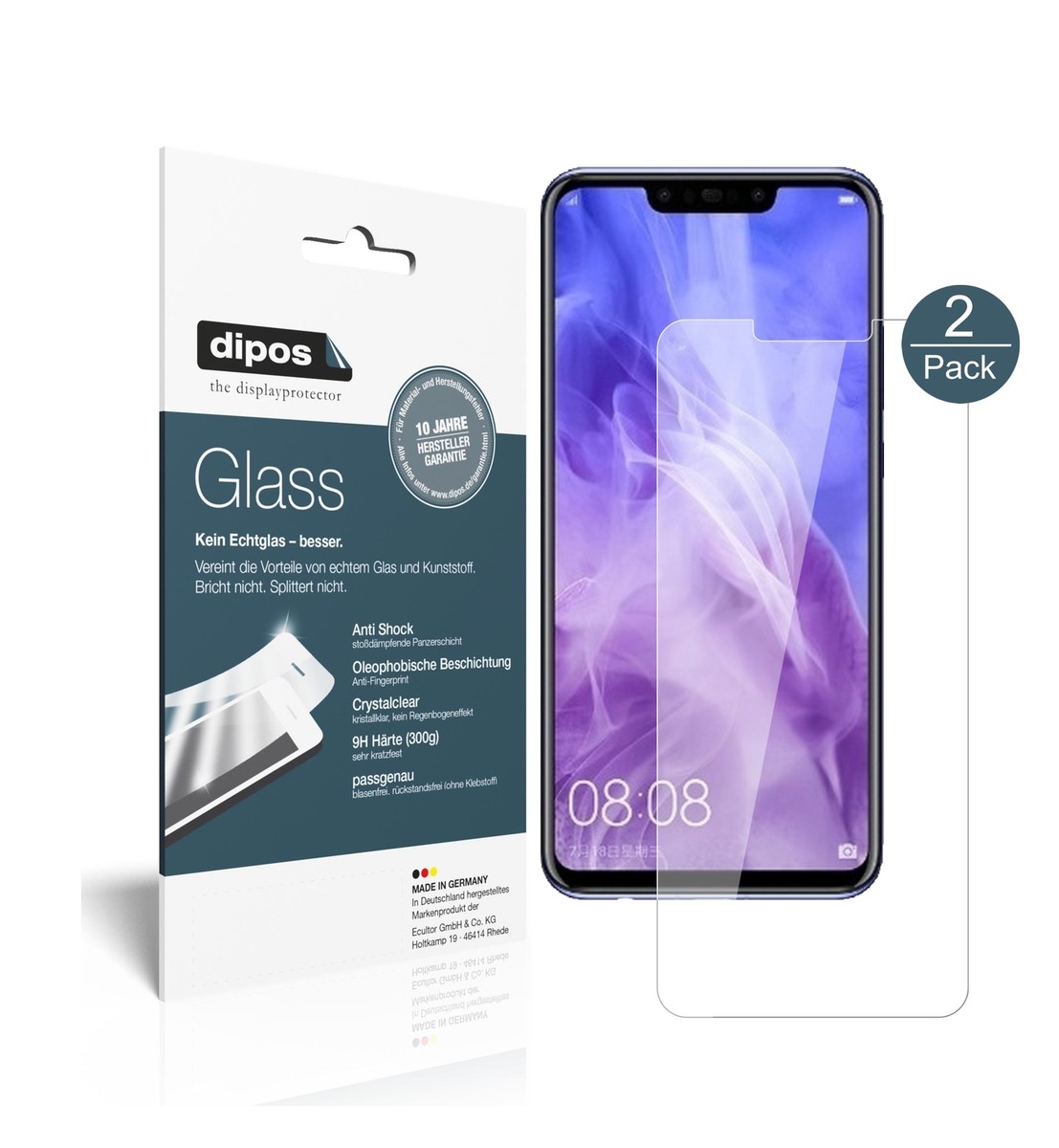Dipos Displayschutz Für Huawei Nova 11i – 2 Stück, 9H Härte, Anti-Shock, Bewusst Kleiner Geschnitten – Made In Germany