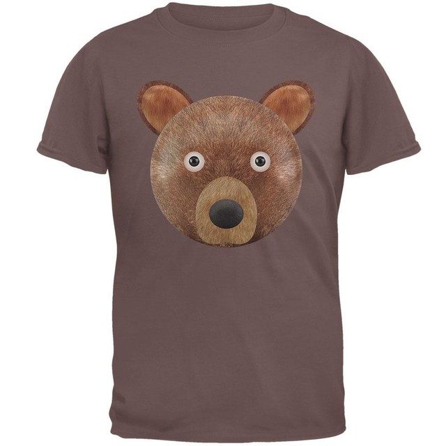 Cute Teddy Bear Head Brown T-Shirt | eBay