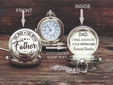 Personalized Brass Pocket Watch - Gift For Father - Father's Day Gift