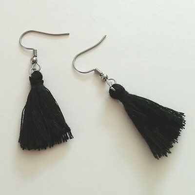 Boucles d'Oreilles éventail à Pompons - Jaune
