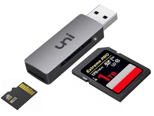 SD Card Reader, USB 3.0 SD Card Adapter High-Speed Micro SD Memory Card Grey-image