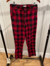 J. Crew Men's S Red Soft Cotton Buffalo Plaid Flannel Lounge Pajama Pants PJs