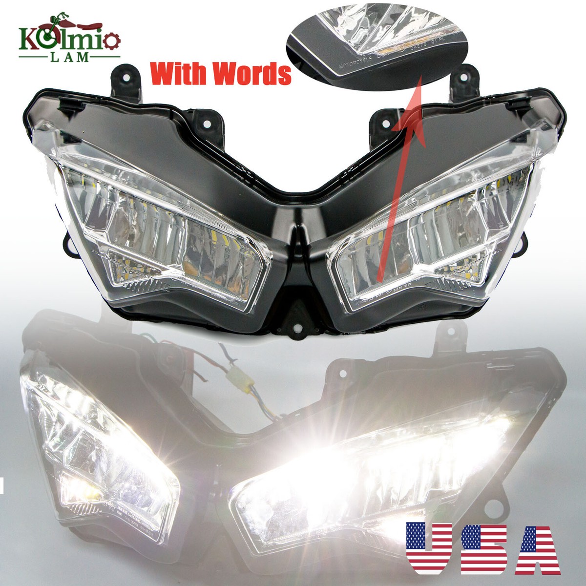 Fit For 2019-2022 Kawasaki Ninja ZX-6R Headlight Assembly Headlamp