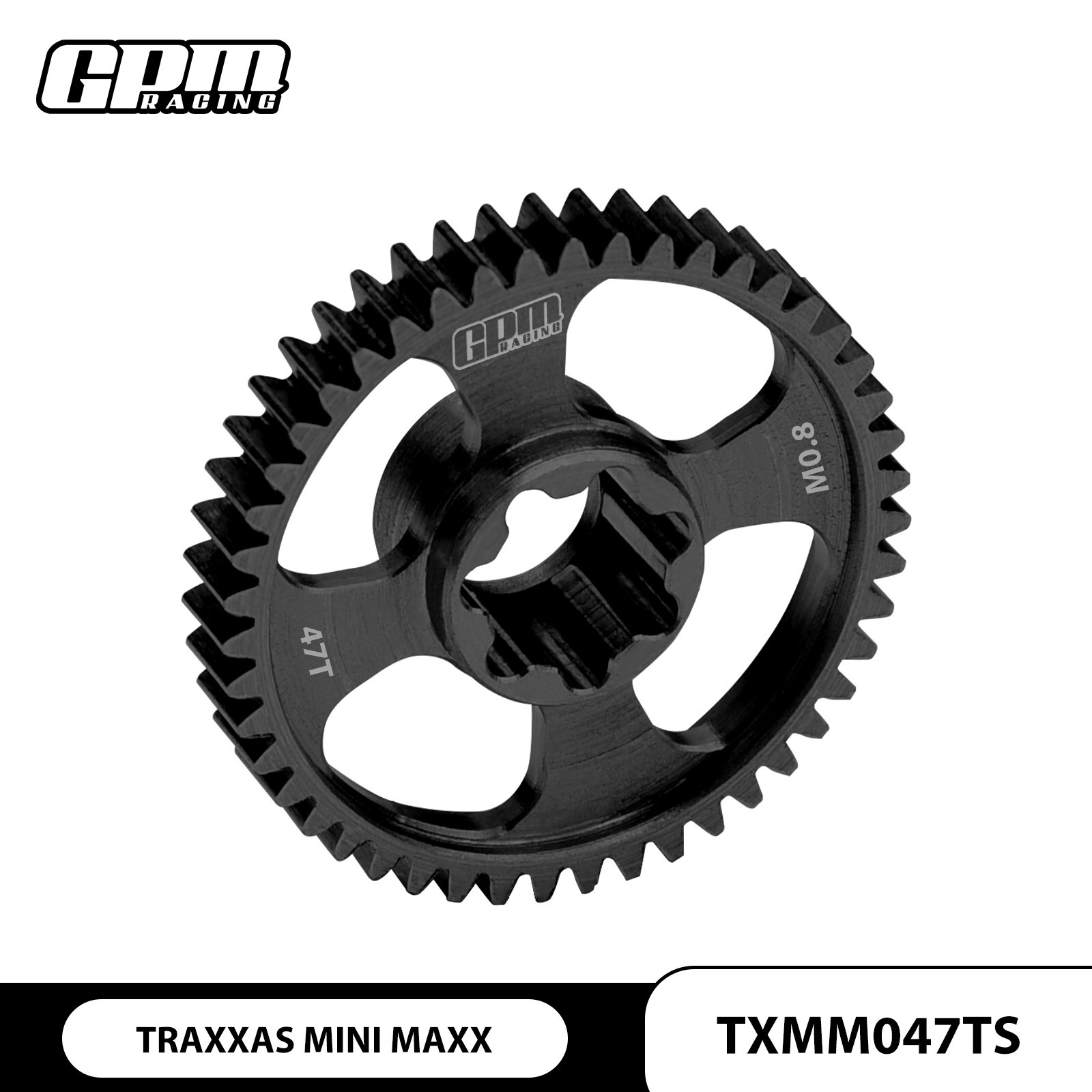 GPM 20Cr Carbon Steel Spur Gear 0.8 Module 47T For TRAXXAS Mini Maxx 10756