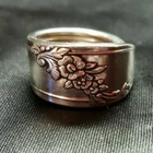 vtg sterling silver plated Spoon Ring Queen Bess 1946 band men women handmade