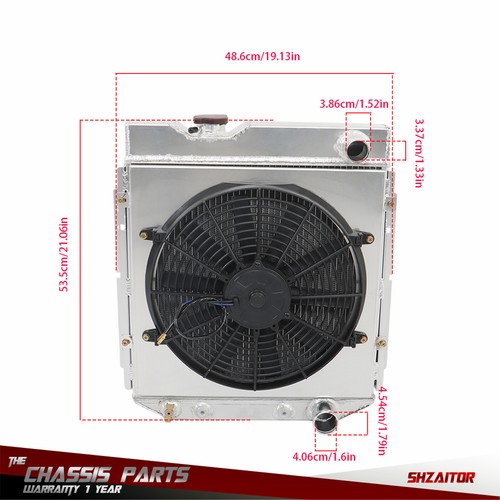 3 Row Radiator W/ Fan Shroud Aluminum For Ford Falcon 1960 1961-1965 3.3L - Imagen 16 de 16