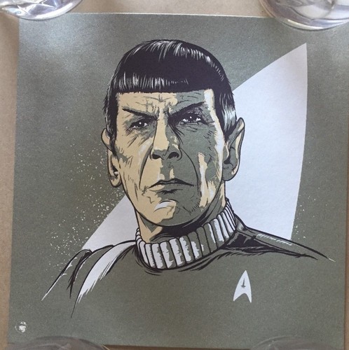 Mr.Spock Wrath of Khan Handbill 6 x 6 In. Hero Complex Gallery W / Metallic Inks - Picture 3 of 3
