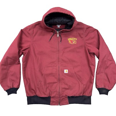 Carhartt Men’s XL Tall Red Iowa State Cyclones Duck Canvas Lined Hooded  Coat - Main Image
