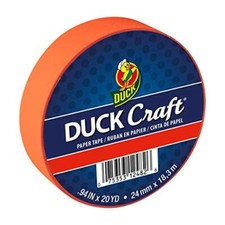 Duck Brand Color Masking Tape 0.94 in. x 60 ft. Neon Red-Orange