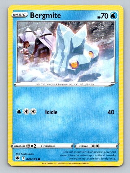 2022 Pokemon Card Astral Radiance Bergmite 47/189