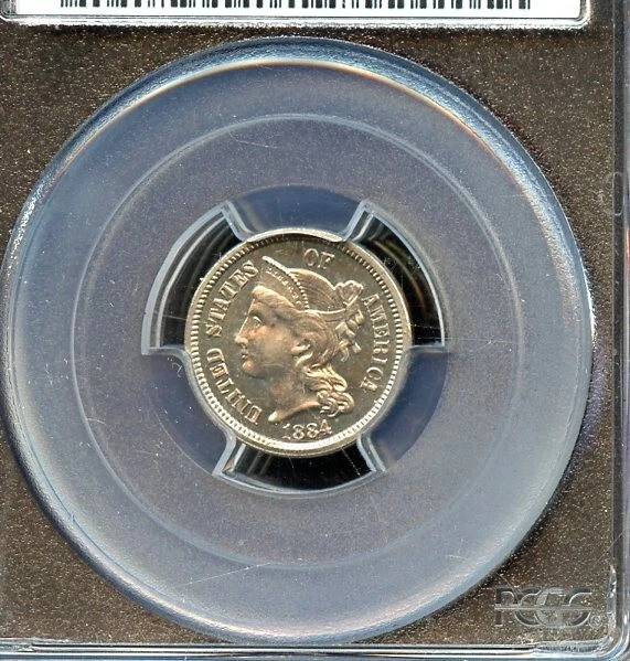 UNITED STATES 1884 PROOF 3c NICKEL PCGS PR65 CAC AS SHOWN - Image 2 of 4