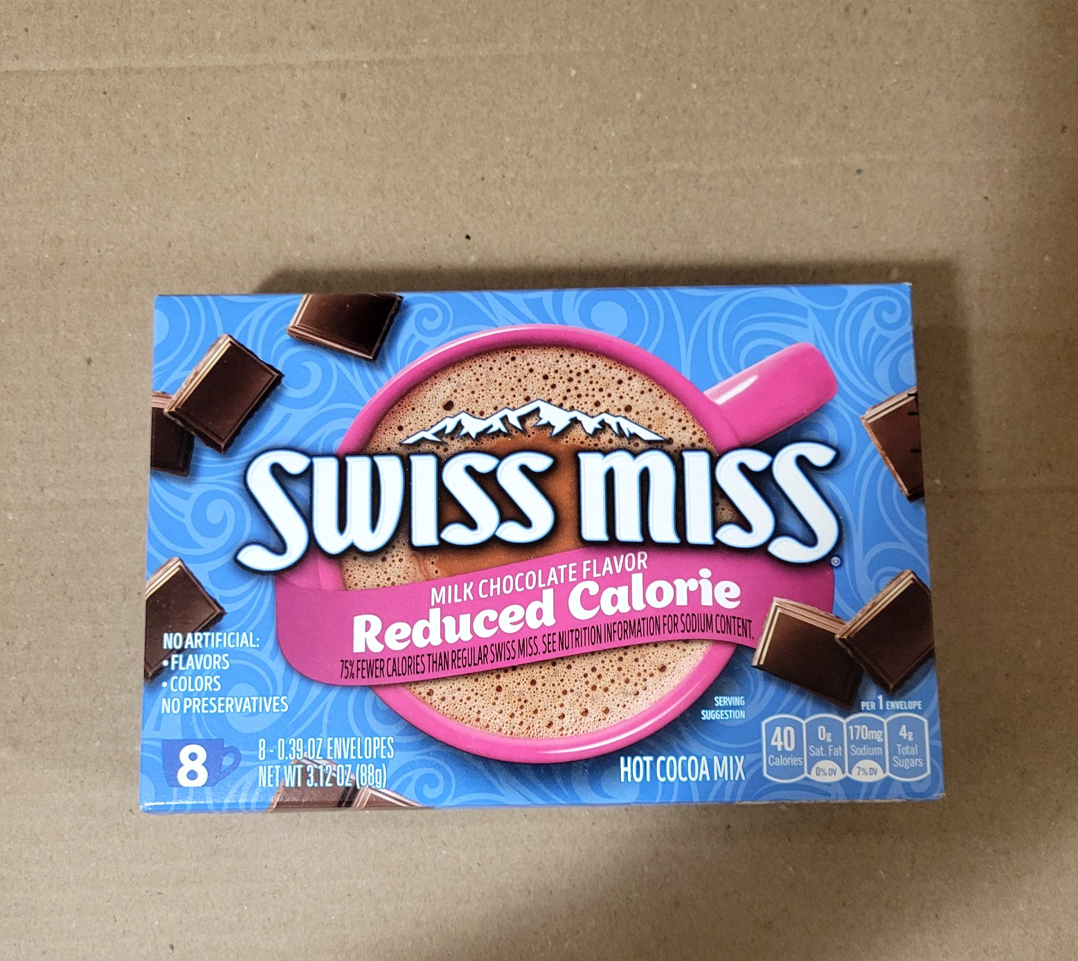 Swiss Miss Milk Chocolate Flavored Reduced Calorie Hot Cocoa Mix 1 Box 8 packets