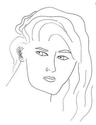 Modernes Männerportrait Original Stil Matiss Zeichnung Männlich Sammlerstück Kunst Einzeilig