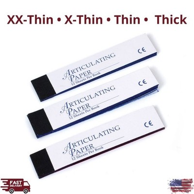 Dental Articulating Paper Strips XX-Thin/X-Thin/Thin/Thick 12/Pk Occlusal Bite