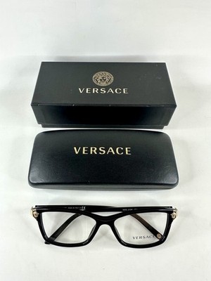 Neue Versace Brille Mod. 3156 GB1 Black & Gold Cat Eye Frame Versace Medusa