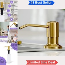Soap Dispenser for Kitchen Sink Brushed Gold Stainless Steel Top Refill In