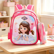 Cute Princess Sofia Kids Backpack Girls School Bag Cartoon Bookbag Gift Pink1