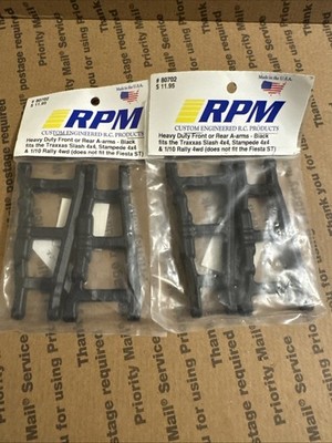 2 RPM 80702 Front Rear Black A-Arms Traxxas 4x4 Slash Stampede Rustler Hoss 4wd