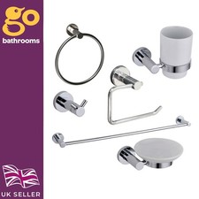 Chrome 6-Piece Bathroom Accessory Set Wall Mounted Bathroom Storage