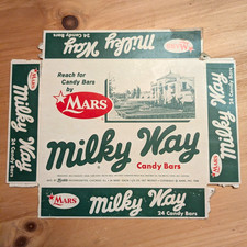 1958 Vintage Mars Milky Way 24 Candy Bars Box Top Display Panel Original