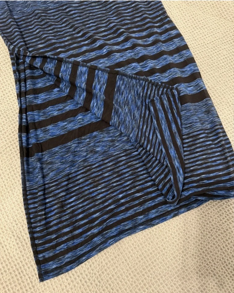 Maxi Vestido MICHAEL KORS Rayas Negro y Azul Talla Pequeña Foto 3 de 4