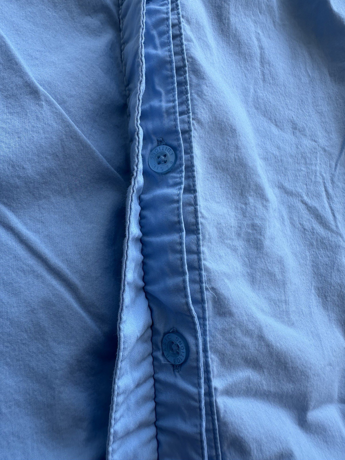 Basic Editions 3/4 Sleeve Button Down Top in Blue… - image 7