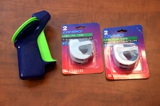 Dymo I.D. Embossing Label Maker w/ 4 Blue Label Tapes Starter Kit Bundle