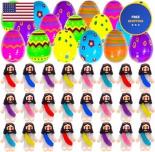 24 Pcs Prefilled Easter Eggs with Mini Jesus Figurines Resin Toys Great for Kids